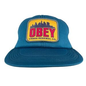 OBEY‎ Urban Renewal Snapback Trucker Hat • Teal / Green Mesh • Unisex